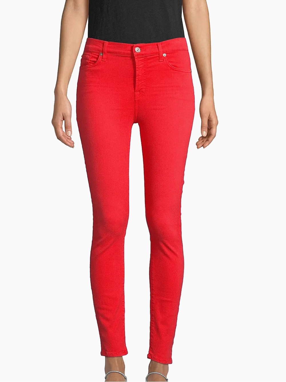 7 For All Mankind | (sz 26) Red “High Waist Ankle Skinny” Super Skinny Jeans NWT
